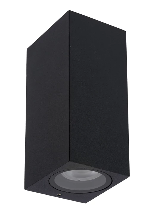 Lucide ZARO - Spot mural / Applique mural Intérieur/Extérieur - 2xGU10 - IP65 - Noir - éteint